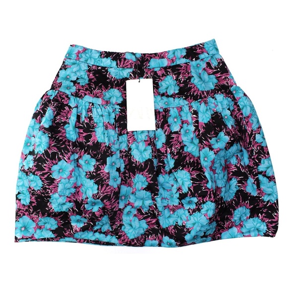 Zara NWT Retro Bubble Floral Mini Skirt XS - Picture 7 of 9
